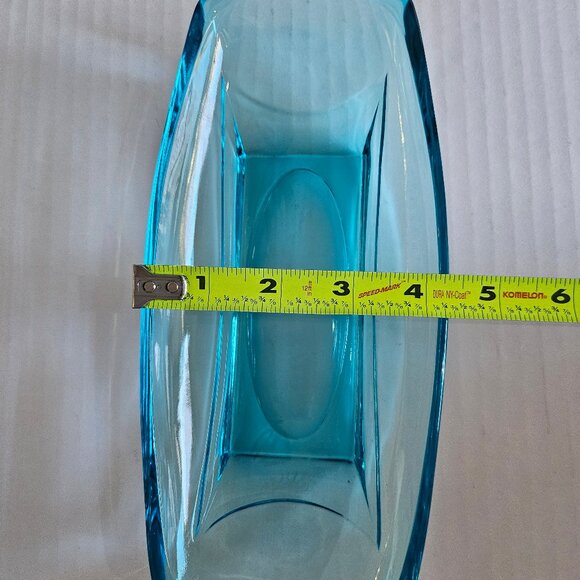 Pretty Hazel Atlas Capri Blue Rectangle Retro Glass Dish - Picture 9 of 10